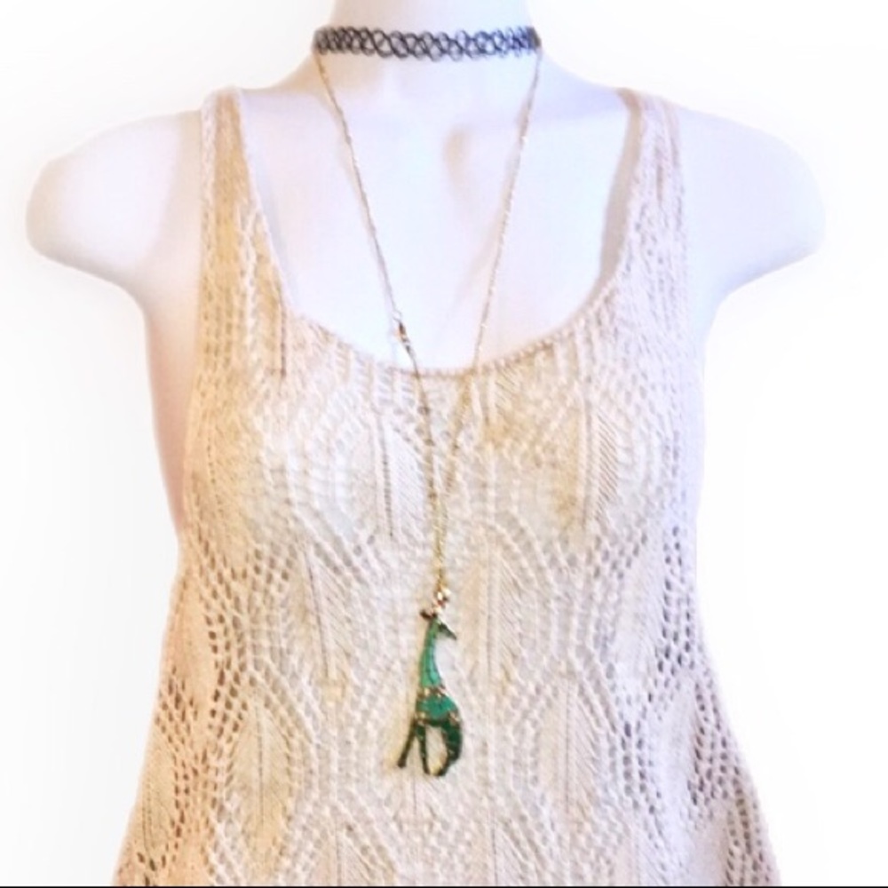 Brandy Melville like new cream crochet tank